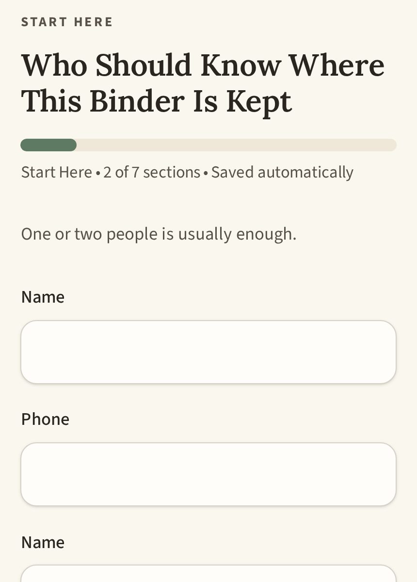 The guided builder: answer a few simple questions
